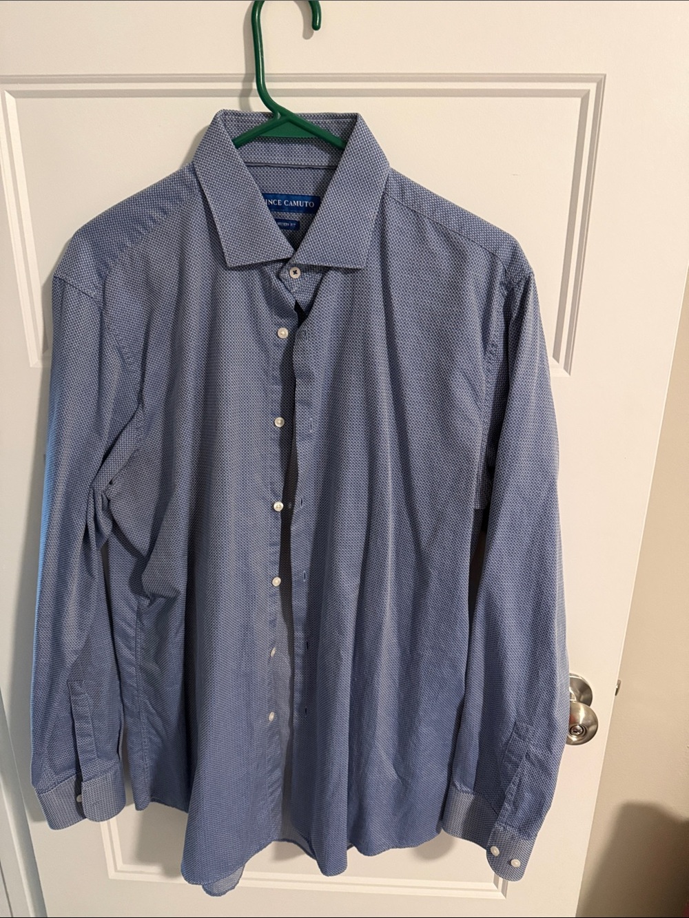Vince Camuto Light Blue Micro-Pattern Dress Shirt